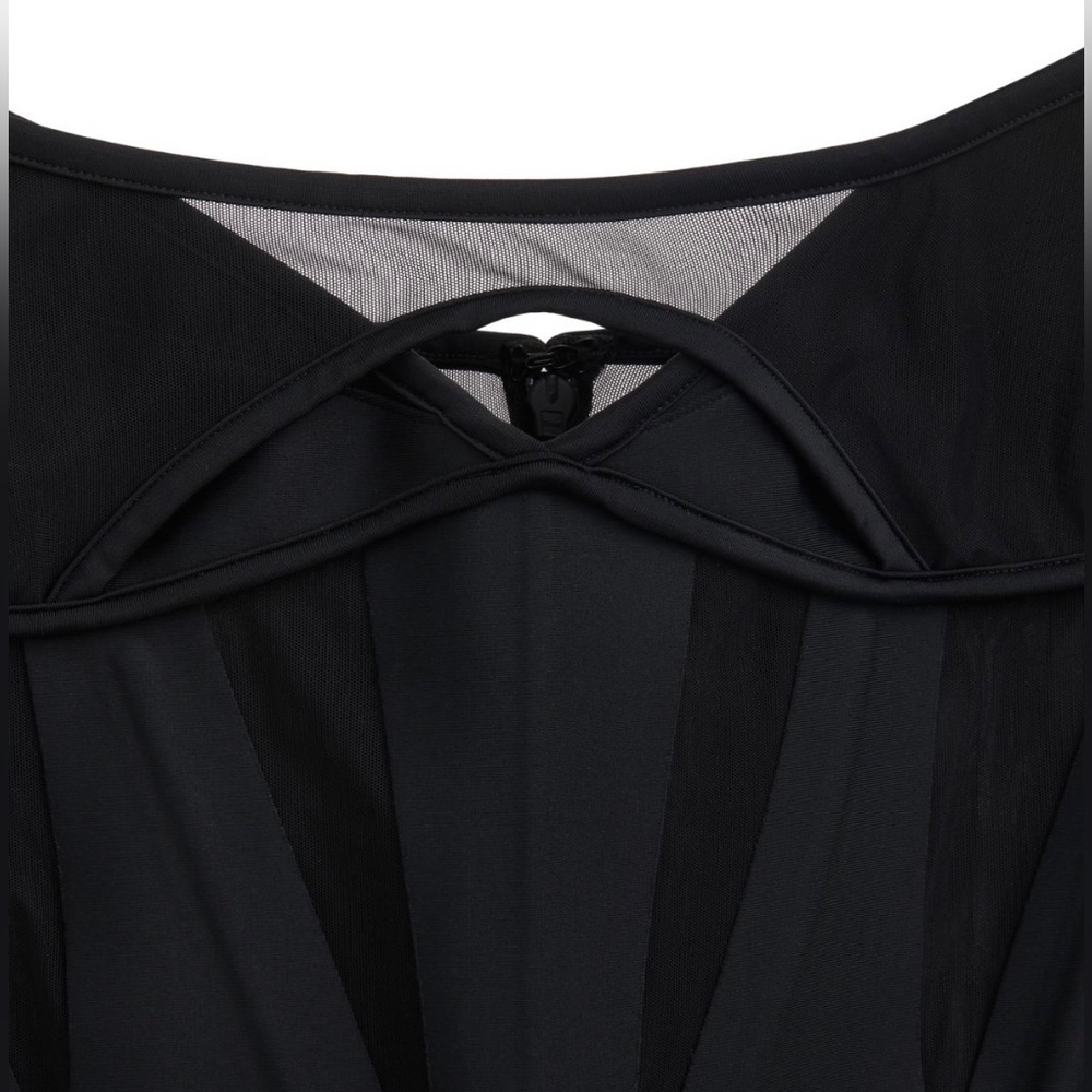 Mugler x H&M Collaboration Sleeveless Black Mini Corset Dress Size XL BodyCon - Picture 7 of 15